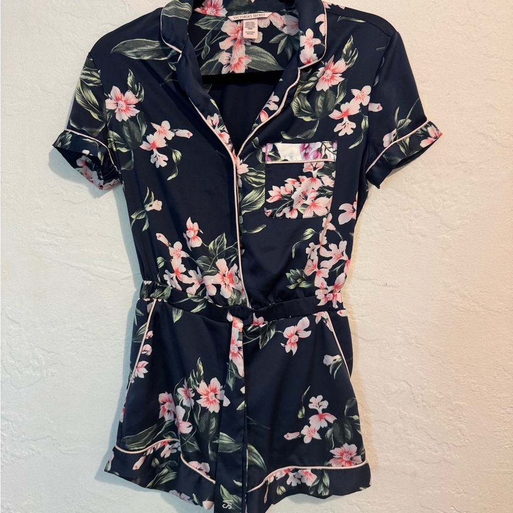 Victoria's Secret Navy Floral Romper